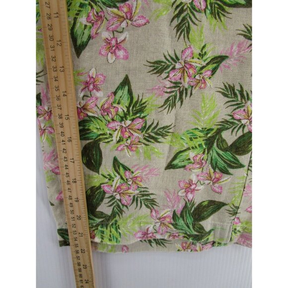 J Jill Pants Large Petites Love Linen Crop Wide Leg Floral Pull On - Picture 5 of 9